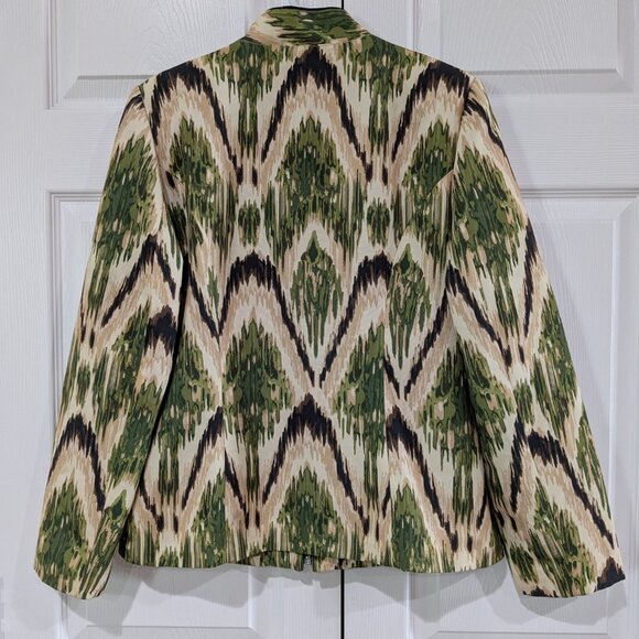 Preston & York Women's Elegant Full-Zip Jacket, Green/Brown, Size 8 - Picture 8 of 16